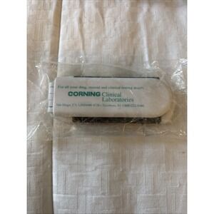 Vintage Corning Clinical Laboratories Folding Travel Hair Brush w/Mirror